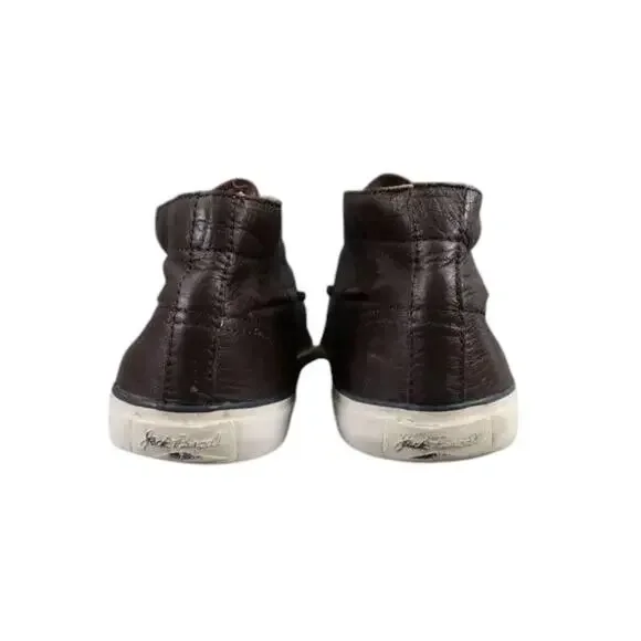 Converse Shoes Mens 8.5 Sneakers Jack Purcell Boat Mid Leather Brown Womens 10 - Picture 9 of 15